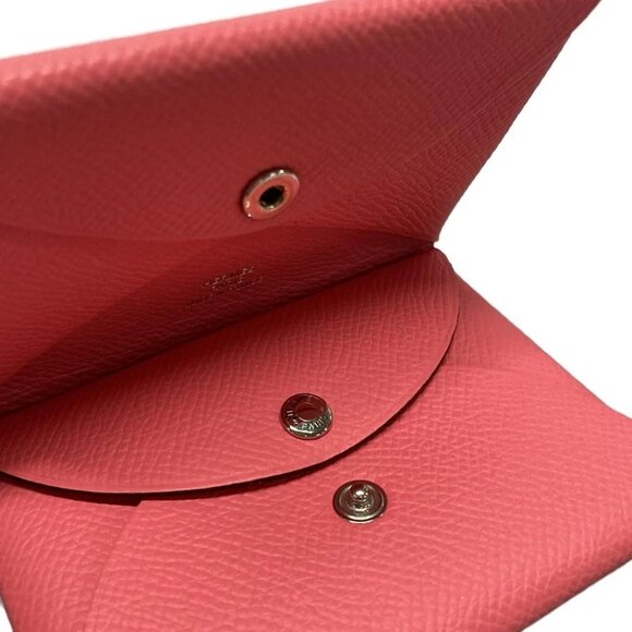 Auth HERMES Calvi Duo - Rose Azalee Veau Epsom B Coin Case - Picture 10 of 11
